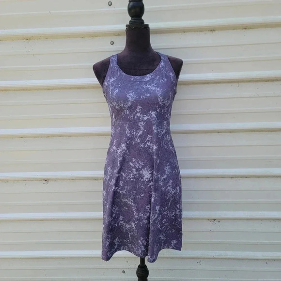 Columbia Racer Back Tank Dress Purple White Stretch Outdoor Design Women’s Sz XS - Picture 1 of 8